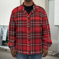 Red And White Tartan Pattern Print Men's Shirt Jacket