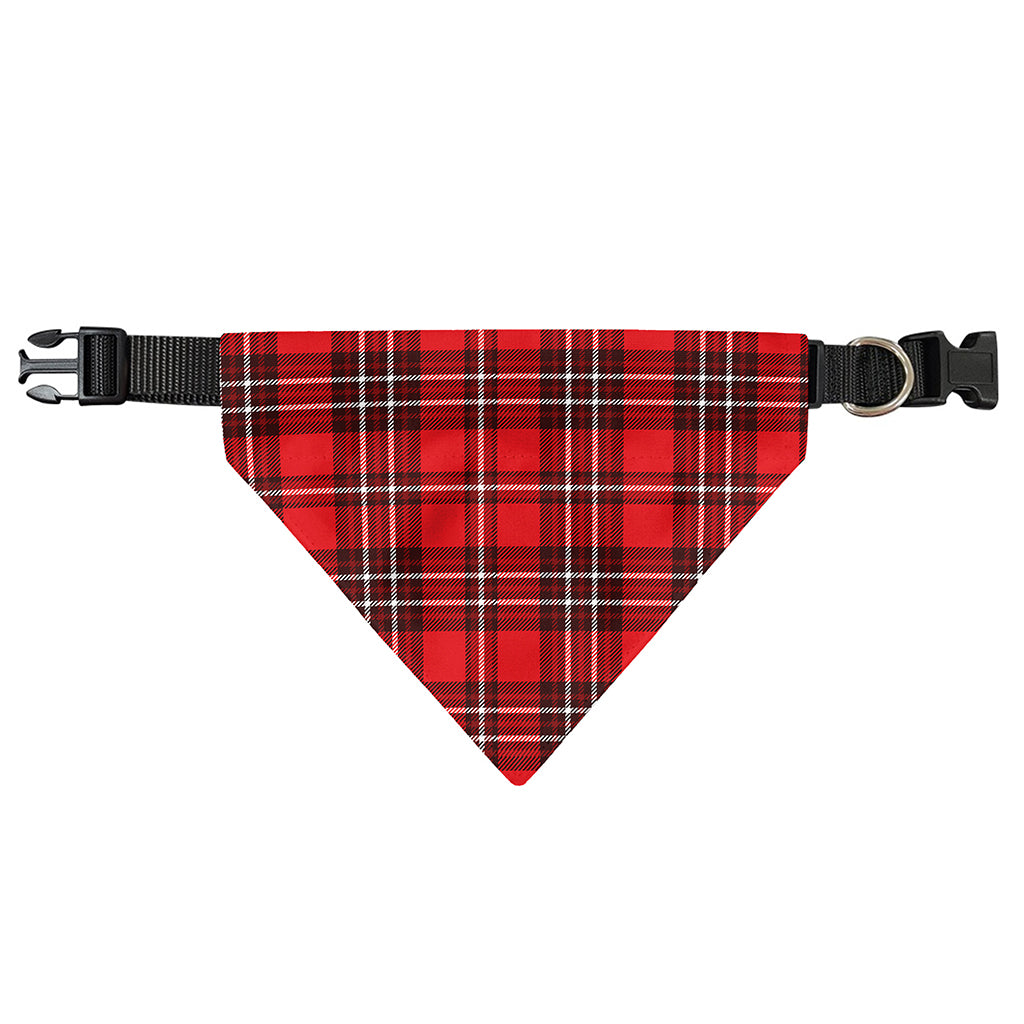 Red And White Tartan Pattern Print Over The Collar Dog Bandana
