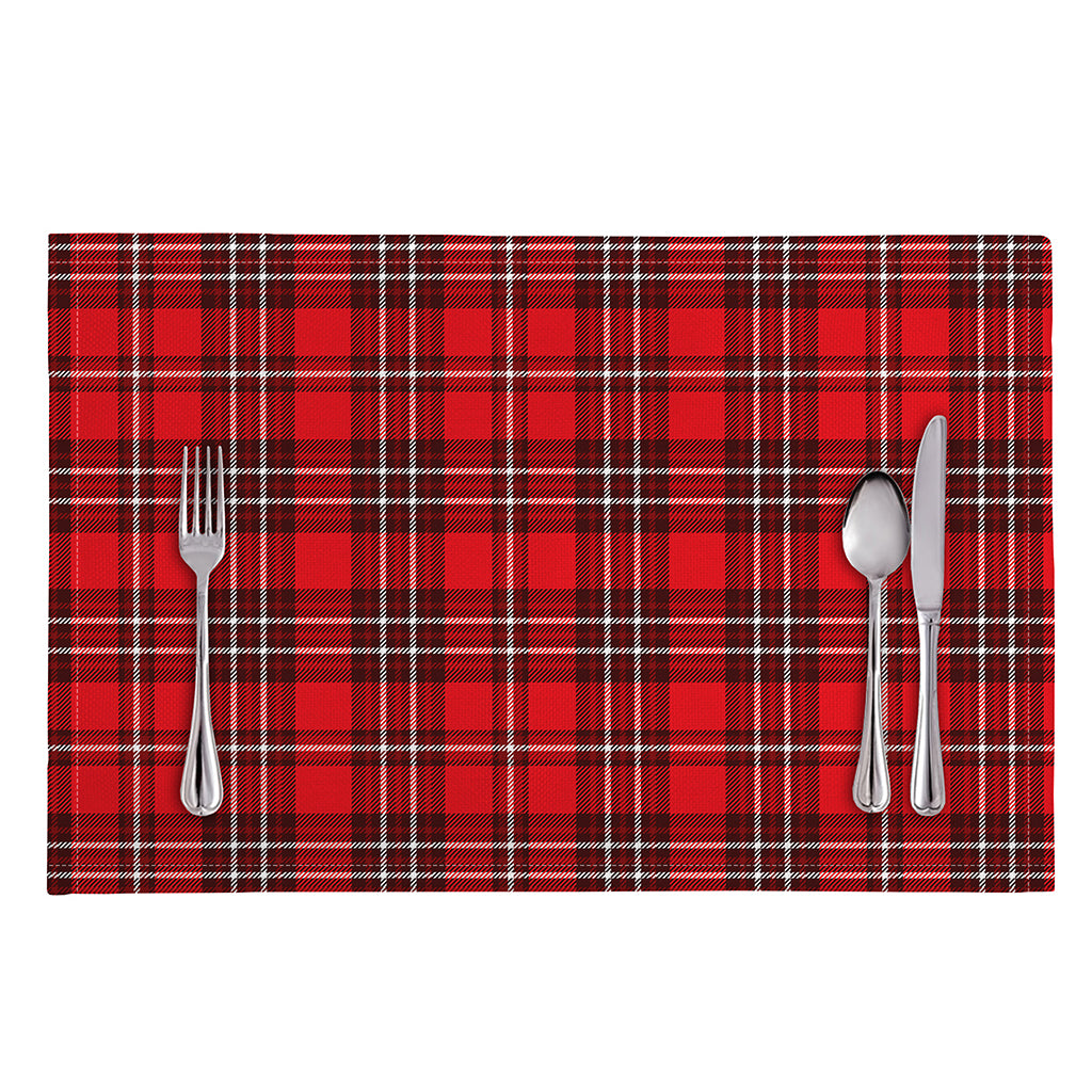 Red And White Tartan Pattern Print Placemat