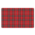 Red And White Tartan Pattern Print Polyester Doormat
