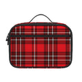 Red And White Tartan Pattern Print Portable Lunch Bag