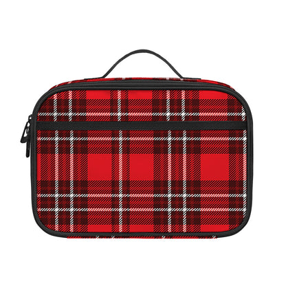 Red And White Tartan Pattern Print Portable Lunch Bag