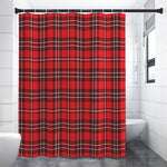 Red And White Tartan Pattern Print Premium Shower Curtain