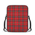 Red And White Tartan Pattern Print Rectangular Crossbody Bag