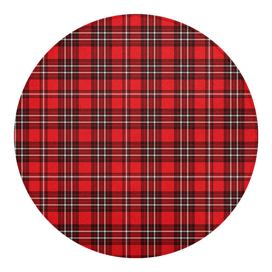 Red And White Tartan Pattern Print Round Blanket