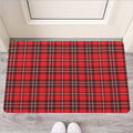 Red And White Tartan Pattern Print Rubber Doormat