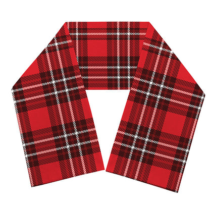 Red And White Tartan Pattern Print Scarf