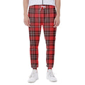 Red And White Tartan Pattern Print Joggers