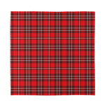 Red And White Tartan Pattern Print Silk Bandana