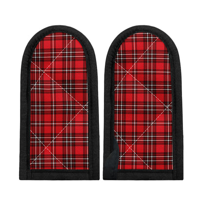 Red And White Tartan Pattern Print Skillet Handle Cover