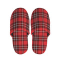 Red And White Tartan Pattern Print Slippers