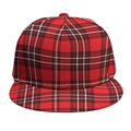 Red And White Tartan Pattern Print Snapback Cap