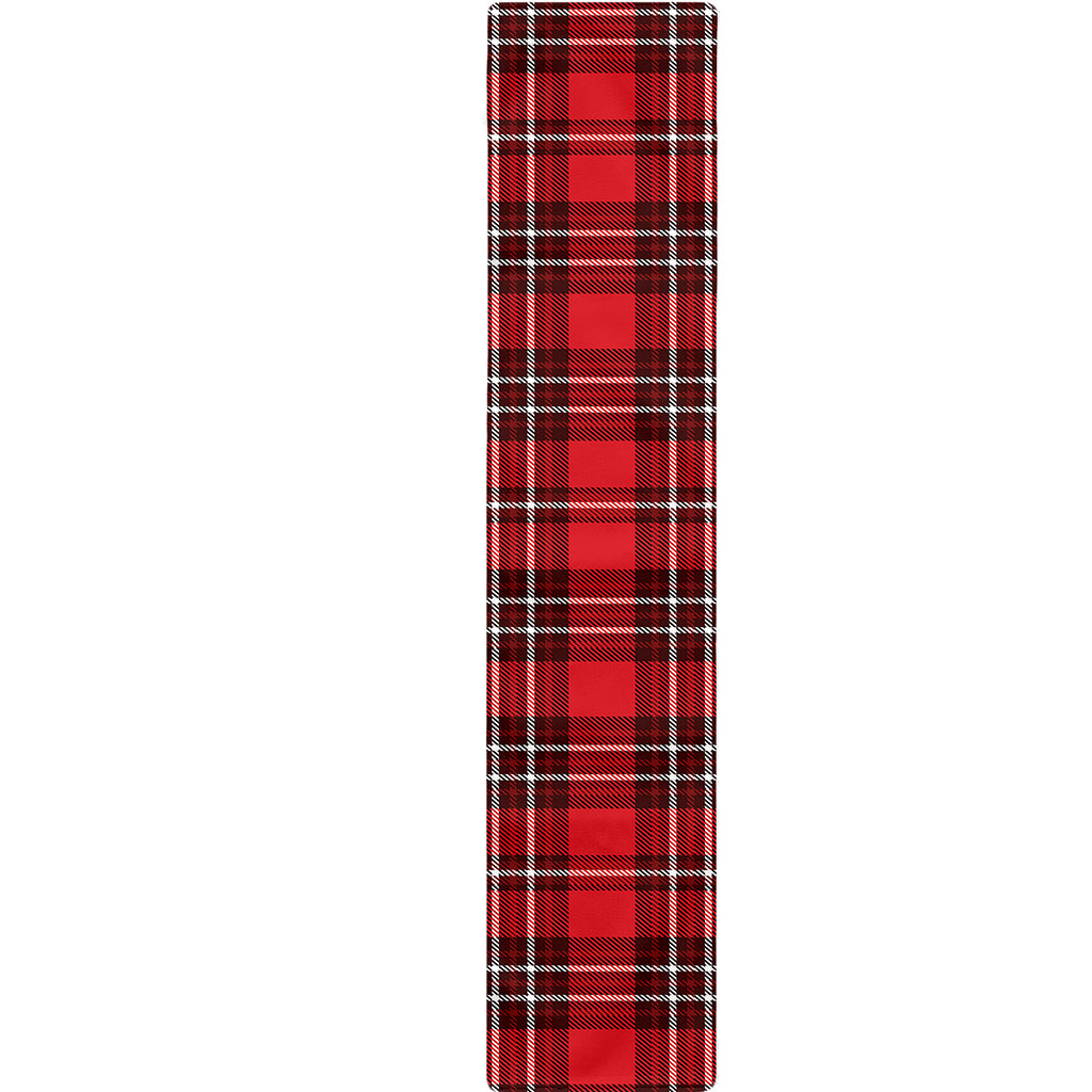 Red And White Tartan Pattern Print Table Runner