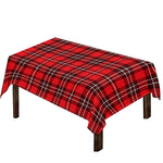Red And White Tartan Pattern Print Tablecloth