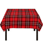 Red And White Tartan Pattern Print Tablecloth