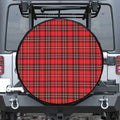 Red And White Tartan Pattern Print Tire Cover