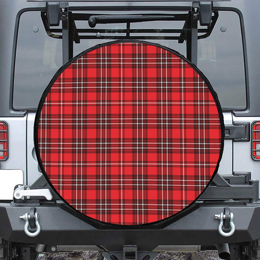 Red And White Tartan Pattern Print Tire Cover