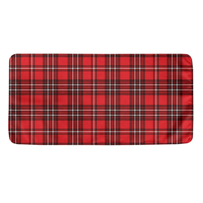 Red And White Tartan Pattern Print Towel