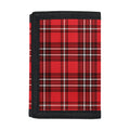 Red And White Tartan Pattern Print Trifold Wallet
