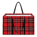 Red And White Tartan Pattern Print Utility Tote Bag