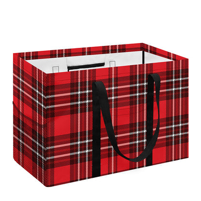 Red And White Tartan Pattern Print Utility Tote Bag