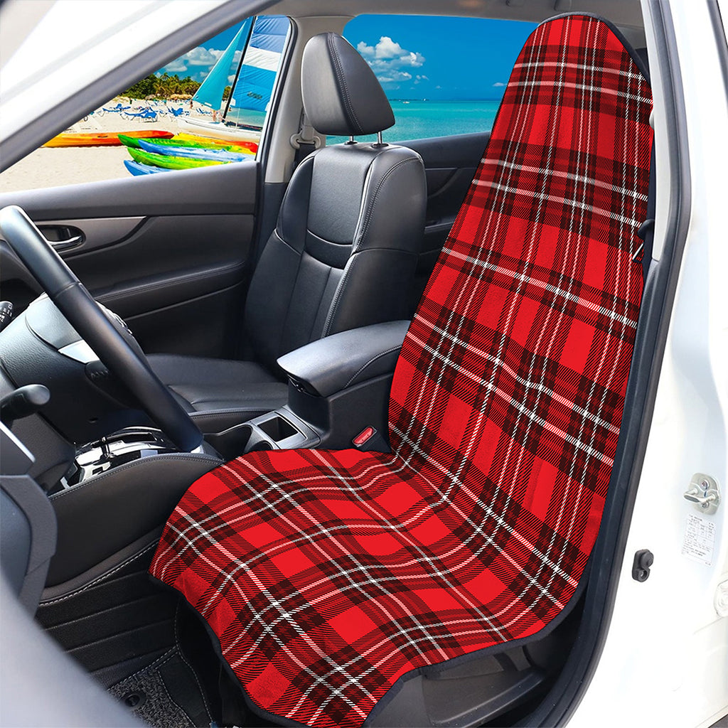 Red And White Tartan Pattern Print Waterproof Car Seat Cover