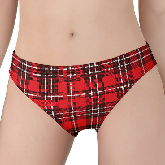 Red And White Tartan Pattern Print Women's Panties
