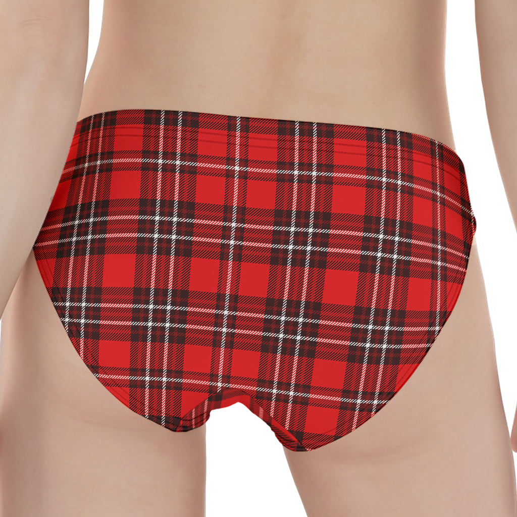 Red And White Tartan Pattern Print Women's Panties