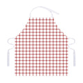 Red And White Tattersall Pattern Print Adjustable Apron