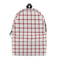 Red And White Tattersall Pattern Print School Backpack