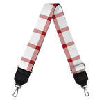 Red And White Tattersall Pattern Print Bag Strap