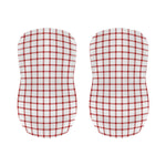 Red And White Tattersall Pattern Print Bar Stool Covers