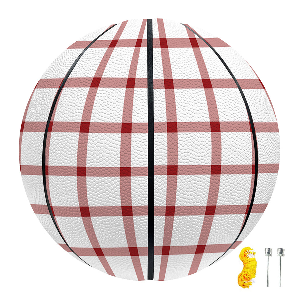 Red And White Tattersall Pattern Print Basketball