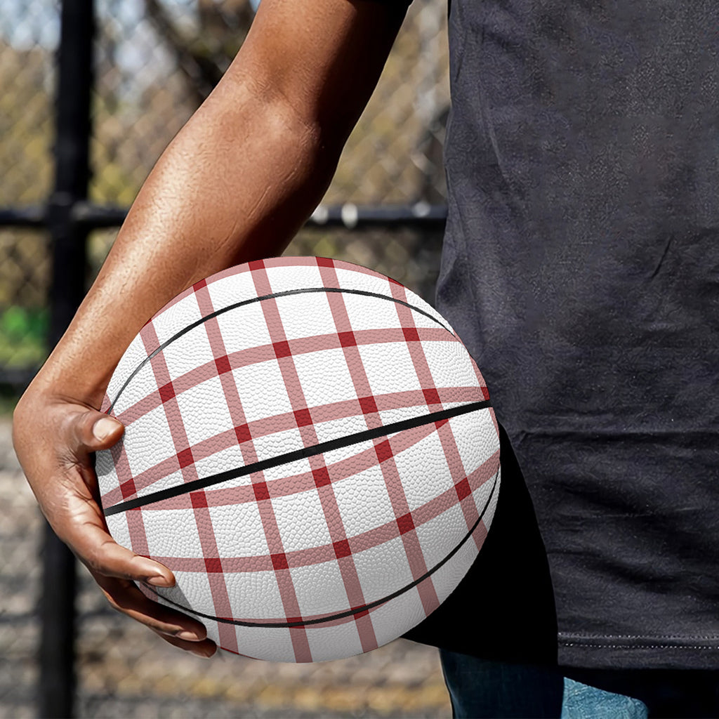 Red And White Tattersall Pattern Print Basketball