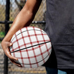 Red And White Tattersall Pattern Print Basketball
