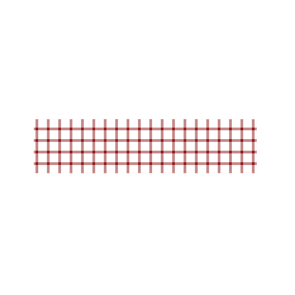 Red And White Tattersall Pattern Print Bed Runner