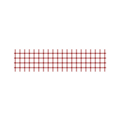 Red And White Tattersall Pattern Print Bed Runner