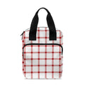 Red And White Tattersall Pattern Print Bible Tote Bag