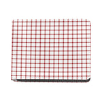 Red And White Tattersall Pattern Print Bifold Wallet