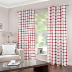 Red And White Tattersall Pattern Print Blackout Grommet Curtains
