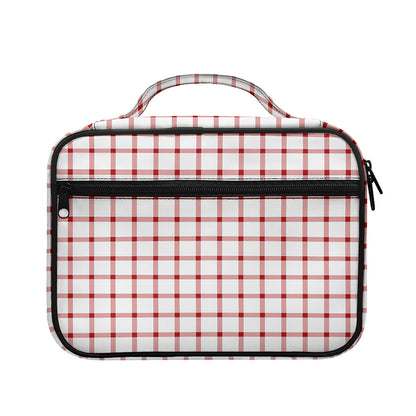 Red And White Tattersall Pattern Print Briefcase Bible Bag