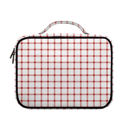 Red And White Tattersall Pattern Print Briefcase Bible Bag