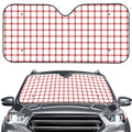 Red And White Tattersall Pattern Print Car Windshield Sun Shade