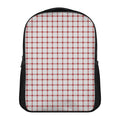 Red And White Tattersall Pattern Print Casual Backpack