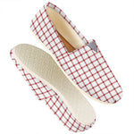 Red And White Tattersall Pattern Print Casual Shoes
