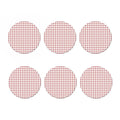 Red And White Tattersall Pattern Print Coaster Set