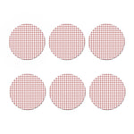 Red And White Tattersall Pattern Print Coaster Set