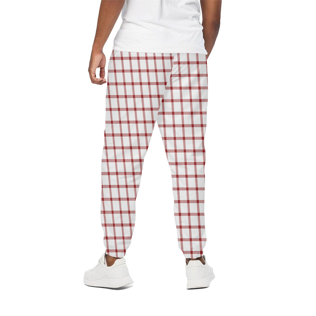 Red And White Tattersall Pattern Print Cotton Pants