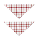 Red And White Tattersall Pattern Print Dog Bandana