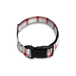 Red And White Tattersall Pattern Print Dog Collar